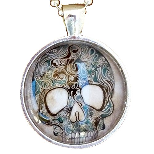 ODDITY Steampunk Victorian Freak Human SKULL goth pendant Necklace Sugar Skull Day of the Dead