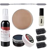8Pcs Halloween Scar Wax SFX Makeup Kit Fake Blood Makeup Washable Face Body Paint Realistic Wound...
