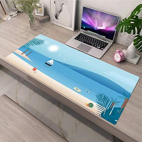 Preisvergleich Produktbild Mauspad Gaming Küstenlandschaft Cartoon Mauspad Gummi Verschlusskante Laptop Tastatur Maus Große Tischset Spiel Zubehör Matten 300X800X3Mm