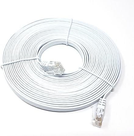 MainCore 30cm short Flat White CAT6 / RJ45 Ethernet Gigabit Lan Network Cable lead cord