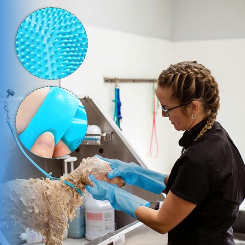 YIUWOD 4er-Set HundebüRste Kurzhaar - Hunde BüRste - Waschhandschuh Hund - Mit Verstellbaren Griffen FüR Nasse und Trockene Lang- und Kurzhaar-Hunde und -Katzen Massage, Entschurren