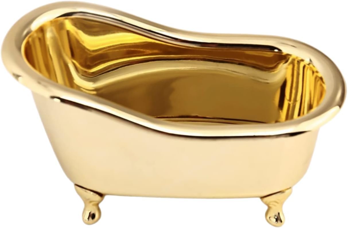 KICKZU Bathtub Bathroom Accessories, Lipstick Holder, Small Miniature Bath tub Used As Decorations, Makeup Holder, Soap Dish, Holder and Storage Box Made of Plastic with Gold Plating (B0D4R33SNB) Amazon Price History, Amazon Price Tracker