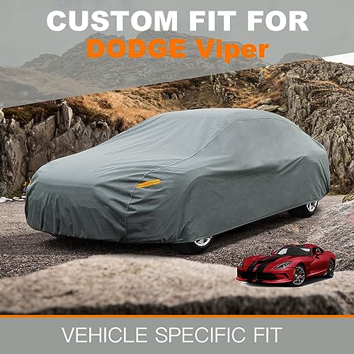 Image of Kayme Heavy Duty Car Cover Custom Fit Dodge Chrysler Viper (1992-2002) Waterproof All Weather for Automobiles, Full Exterior Covers Sun Rain UV Protection.（Deliver About 3-10 Days）