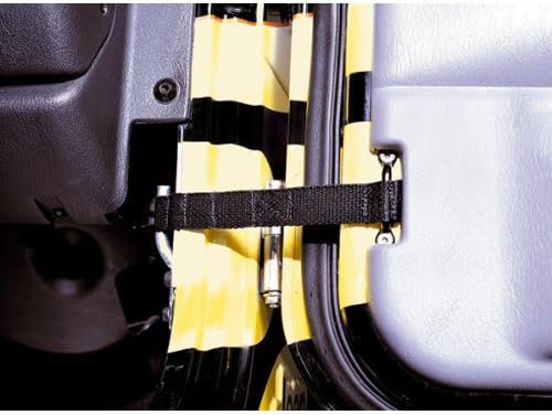 Rugged Ridge 12103.01 Adjustable Door Strap - Pair for 1955-2006 Jeep CJ, Wrangler YJ and TJ Models , Black