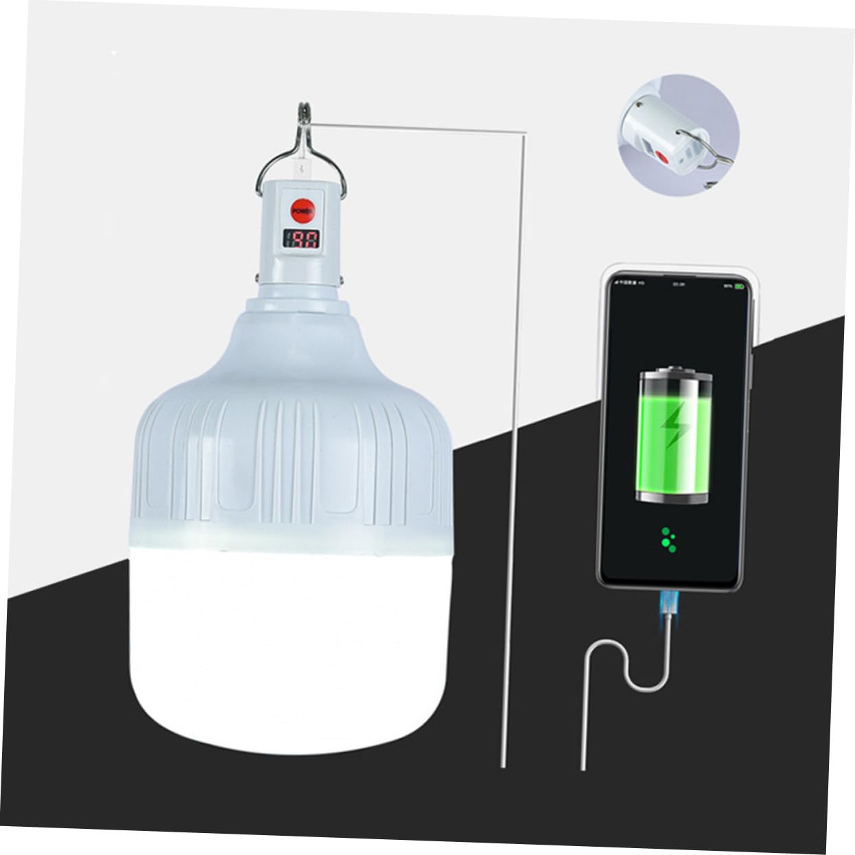 MAGICLULU Lampe de Tente LED 5730 18 Perles 1200mAh, Ambiance Noël