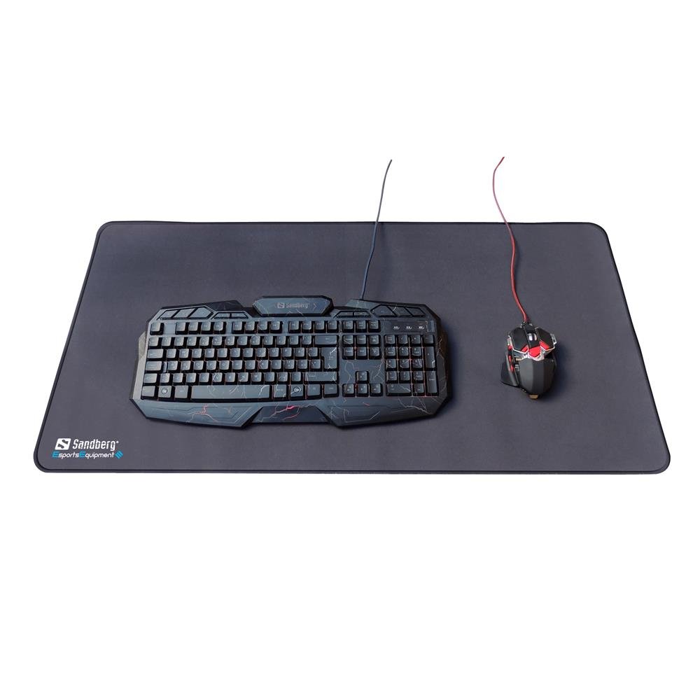 Sandberg Gamer Desk Pad XXXL | pour Souris et Clavier | sous-Main de Bureau à Surface gigantesque | Fond antidérapant | Tapis de Souris de Jeu | Tapis de Souris imperméable | 90 x 45 cm