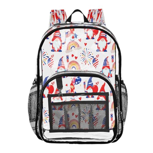 Ifvxgx5m Clear Backpack, Heavy Duty PVC Transparent Backpack, Multiple Pockets See Through Backpacks for Work, College, Travel