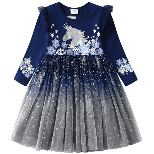 VIKITA Mädchen Prinzessin Kleider Baumwolle Tüll Festzug Party Hochzeit...