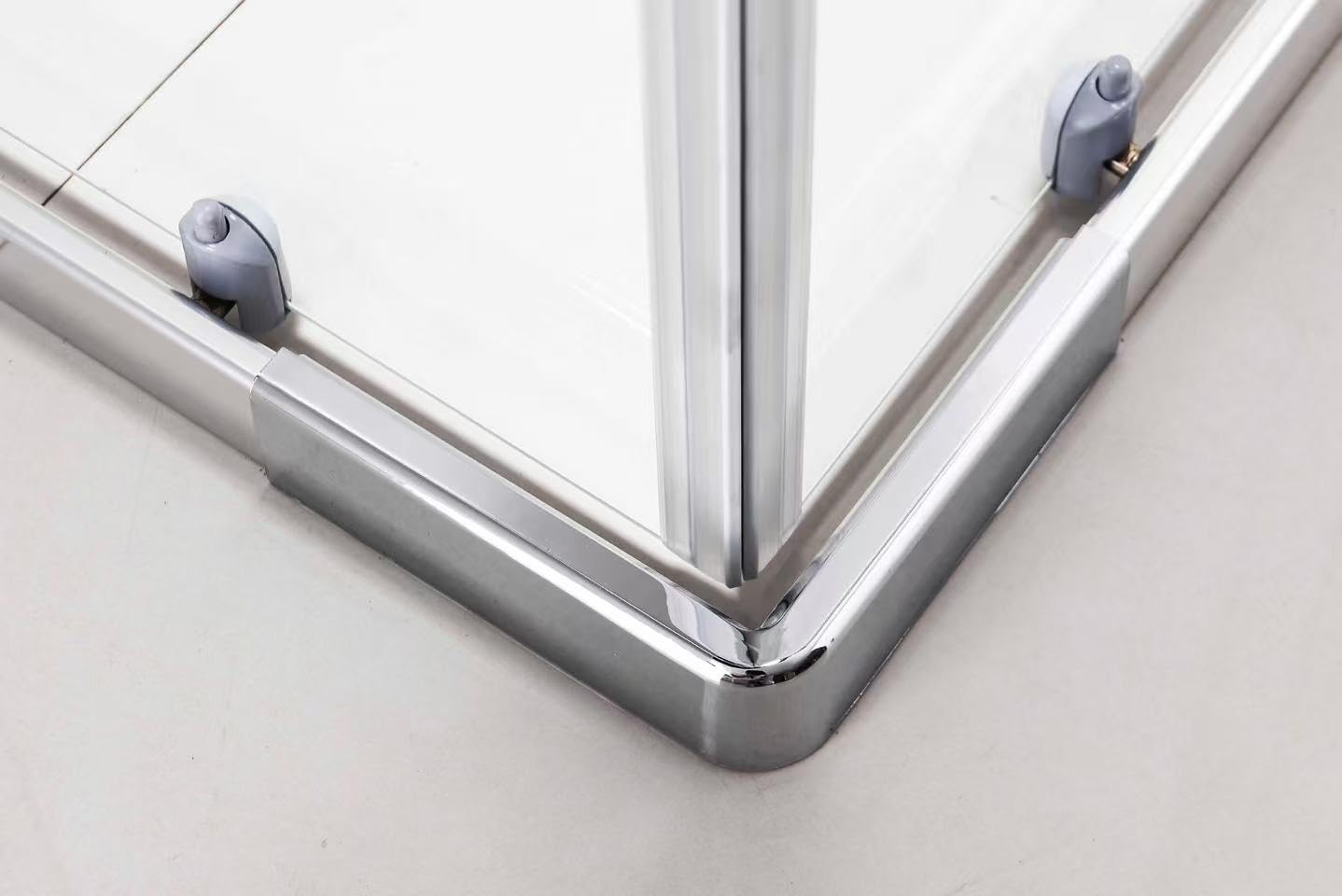 DocciaSì® - Box Doccia Angolare Rettangolare 70x90 cm con Vetro Temperato Trasparente da 5mm, Altezza 185cm, 2 Ante Scorrevoli e 2 Fisse, Profili in Alluminio Cromo Lucido, Design Moderno e Funzionale