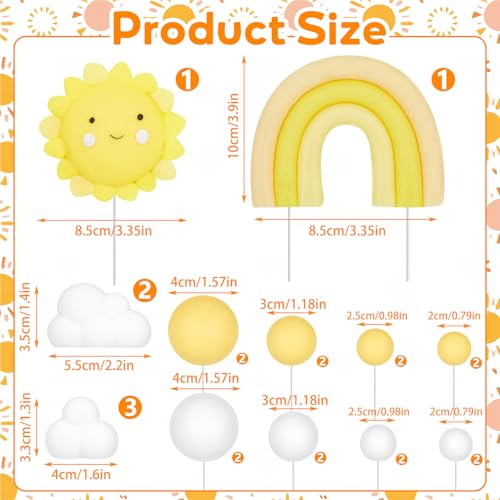 CroBlissful 23 Pcs Sun Cake Toppers Soft Pottery Cake Decorations by CroBlissful - Used condition - Image 2