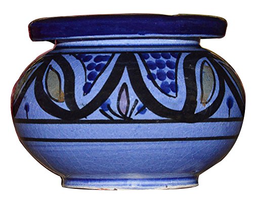 Ceramic Ashtrays Hand Made Moroccan smokeless Ceramic Vivid Colors Small Blue