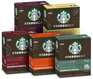Starbucks by Nespresso Blonde, Medium, and Dark Roast Variety Pack Coffee (40-count single serve capsules, compatible with Nespresso Vertuo Line System)