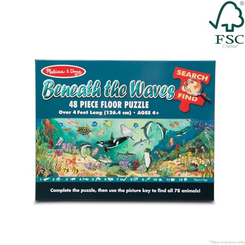 Melissa & Doug Search and Find Beneath The Waves Floor Puzzle (48 pcs, Over 4 feet Long) - FSC Certified4