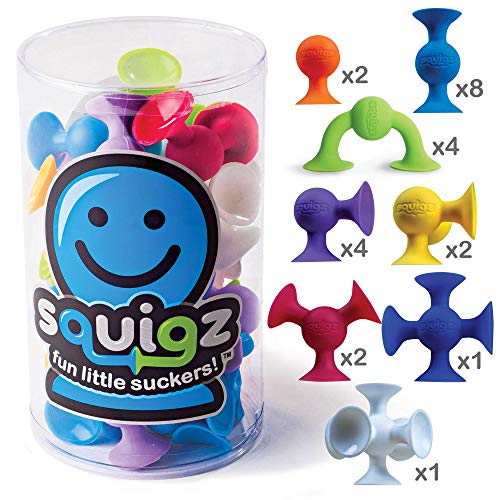 Fat Brain Squigz Starter Juego de 22 piezas, juguete preescolar para niños, juguete innovador para niños de 3 años en adelante