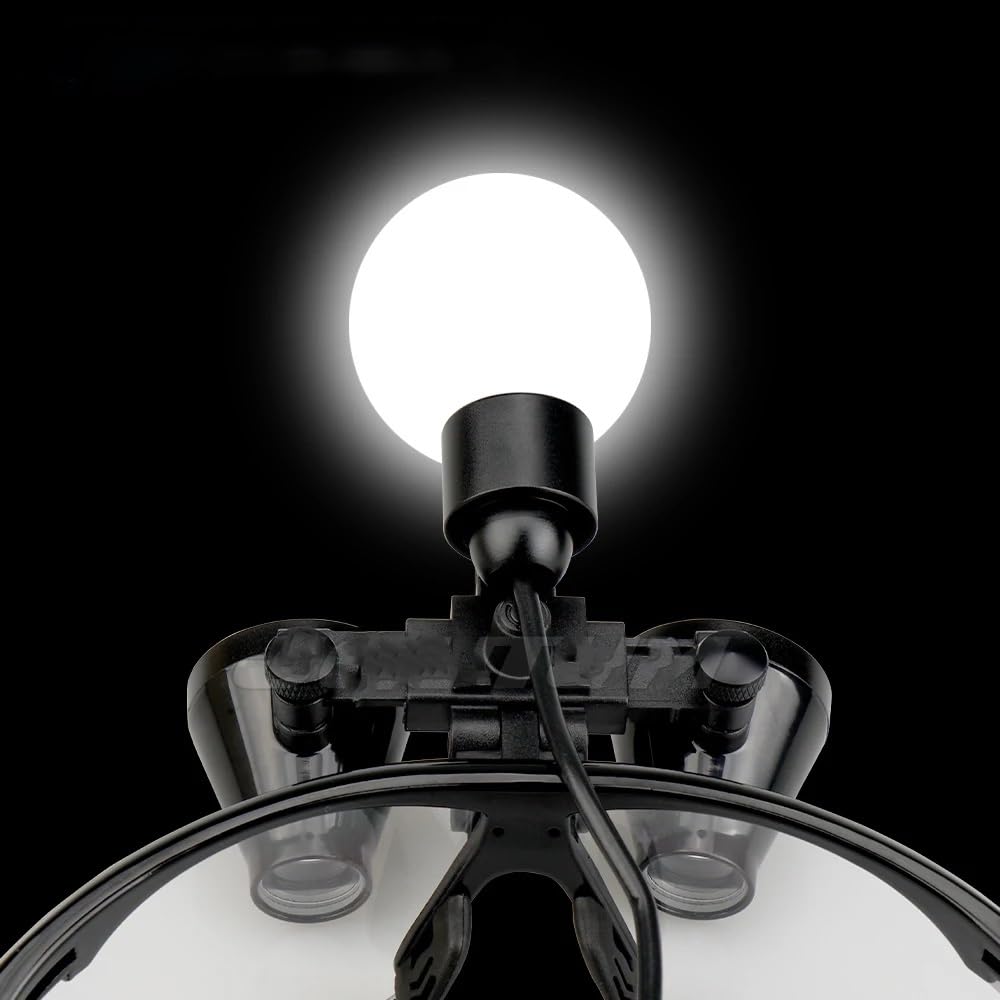 Medical Loupes 3.5X Binocular Dental Magnifier+3W LED Headlight Surgical Headlamp (Silver)