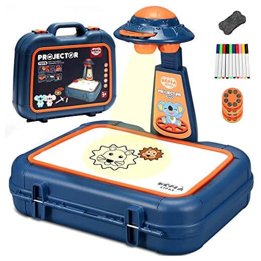 Yoocaa Erasable Drawing Projector Board for Kids | 48 Patterns No Mess Art Painting Set | Learning Tracing Drawing Coloring Projection Toys | Child Smart Projector Table for Boys Girls Aged 3-8