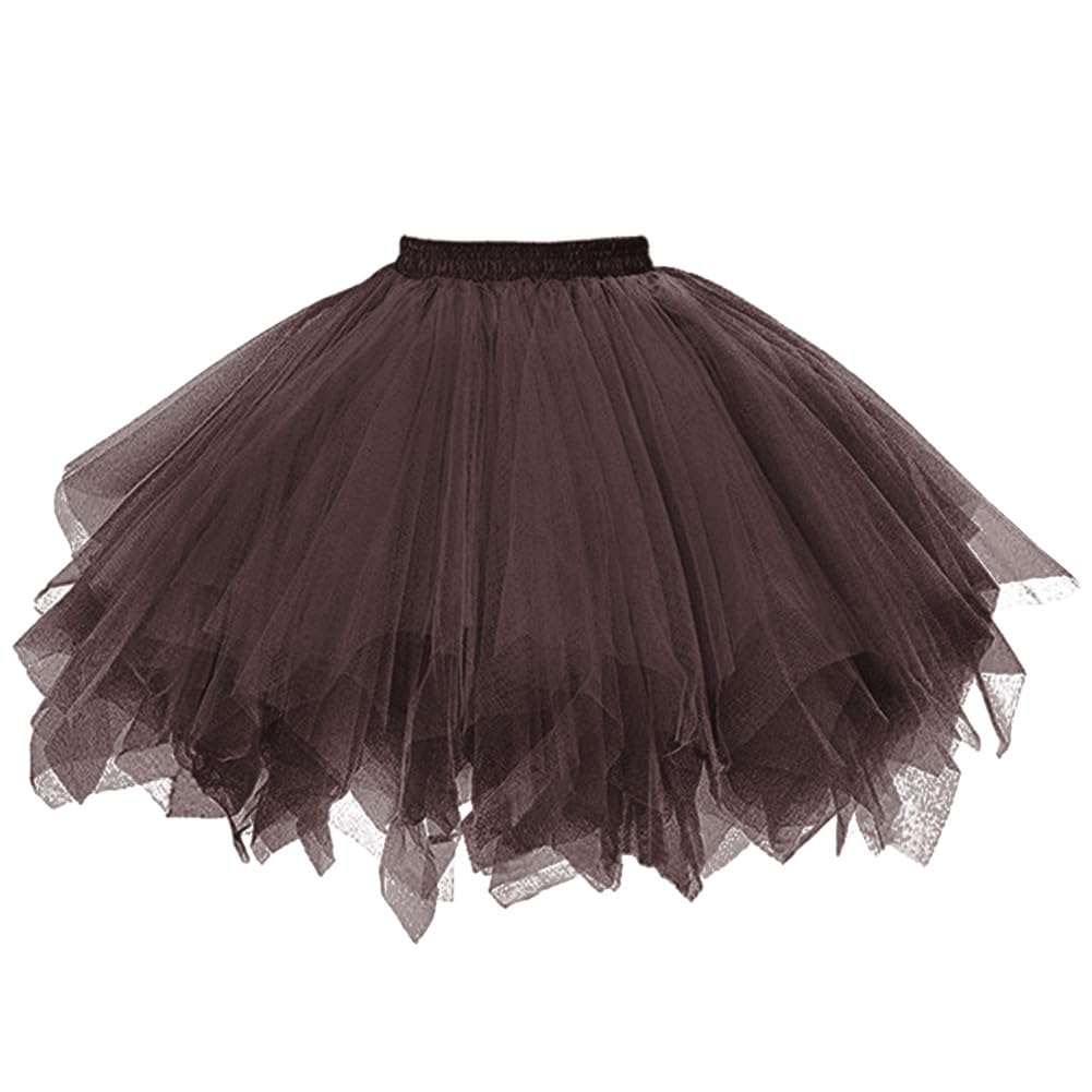 AUYAO Damen Tutu Klassisch Rock, Ballett Tüllrock Petticoat Unterrock Tütü Rock Tutu Röcke Tüll, 50er Vintage Ballet Elastisch Tanzrock Tanzkleid Ballkleid Kurz Retro Party Kostüme Tanzen Fancy Dress