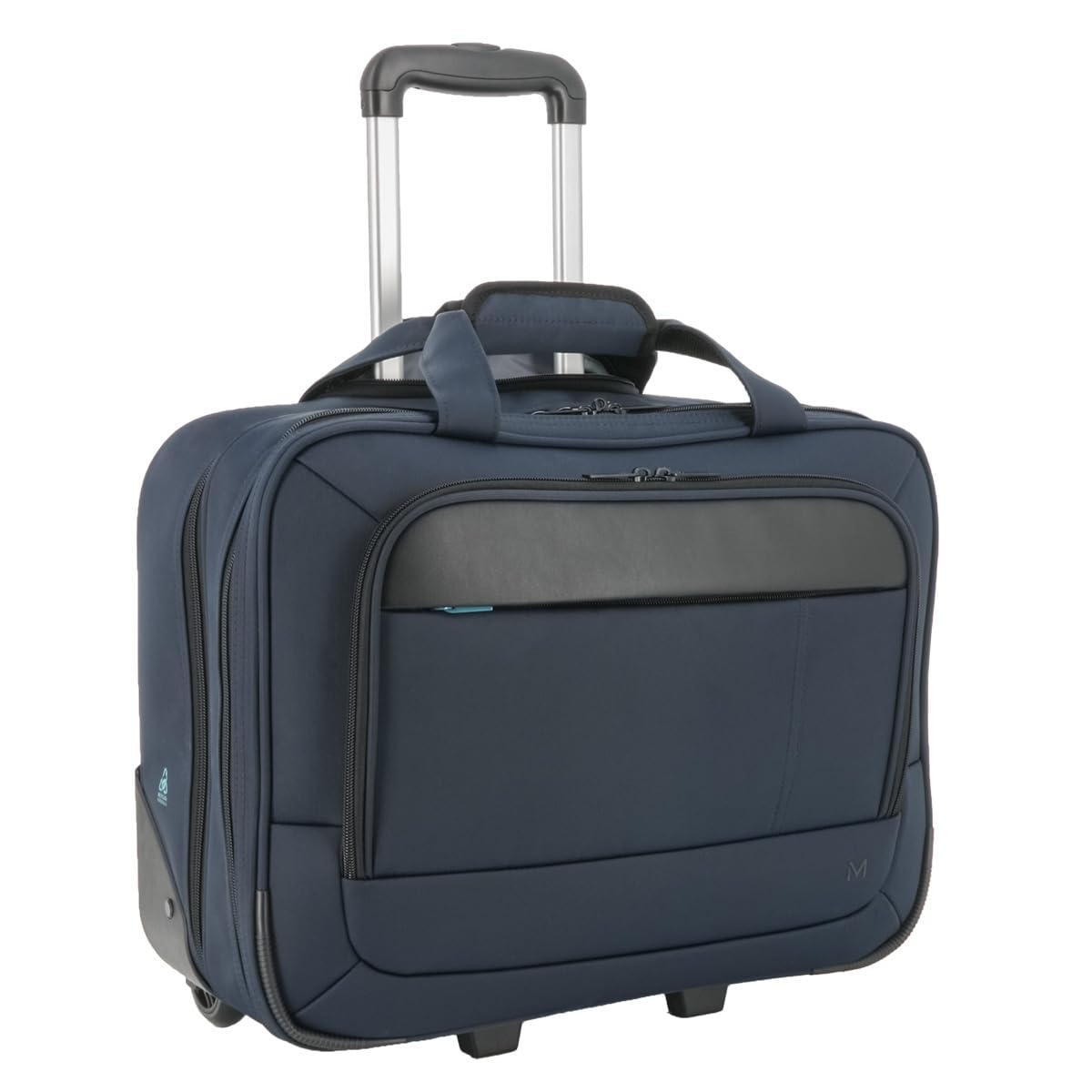 MOBILIS Sacoche à roulettes PC 14-17", Mallette à roulettes, Sac Affaires/Voyage Court Séjour, Matière Déperlante 20% Recyclé, Bleu Marine