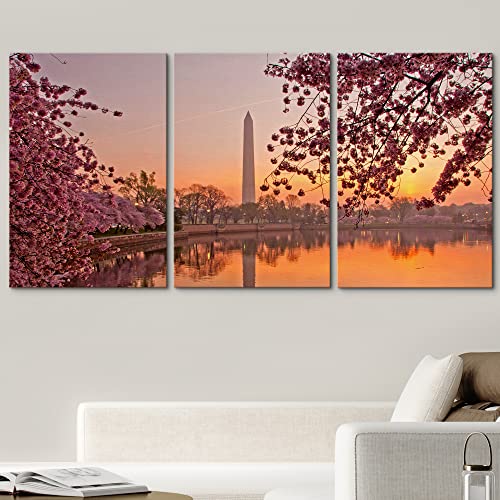 Wall26 Cherry Blossom Festival - Canvas Art Wall Art - 24"X36"X3 Panels #TOP1
