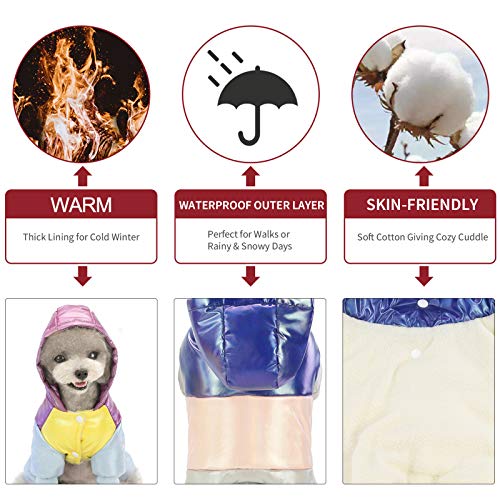 DECDEAL Casacos Dog Coats Pet Baiacu Jaqueta de Algodão Forro Extra Quente Hoodie Dog em Winter Dog