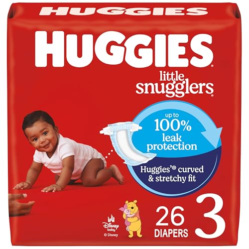 Image of Huggies Size 3 Diapers, Little Snugglers Baby Diapers, Size 3 (16-28 lbs), 26 Count, Packaging May Vary