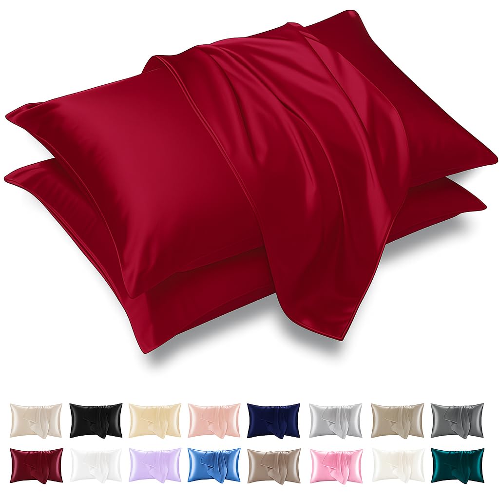Grace Satin Silk Pillowcases 4 Pack - Satin Pillowcase for Hair and Skin - Ultrasoft Hypoallergenic Pillow Cases with Envelope Closure