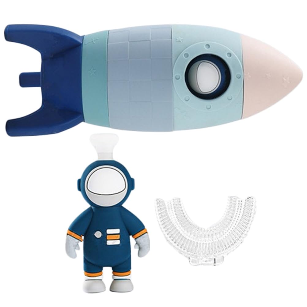 DECHOUS 1 Juguete de Azul Apilable Set, Cohete Silicona para Niños Pequeños