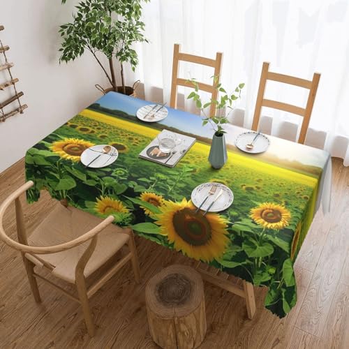 Nappe rectangulaire imprimé prairie et tournesol imperméable 137x183