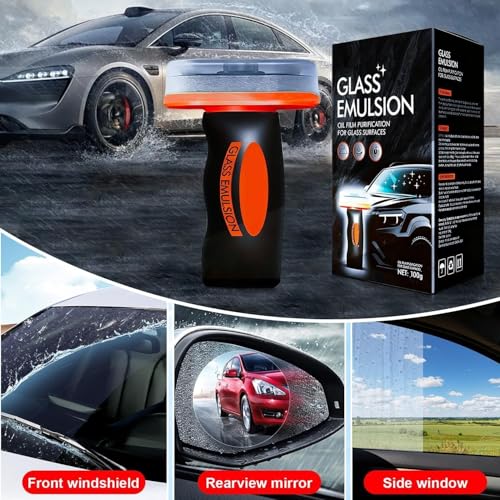 Vibbang Hand-Held Glass Emulsion Cleaner, 100g Car Windshield Oil Film Remover, Handheld Glass Oil-Film Remover, ölfilmreiniger Autoglas, Autoscheiben Reiniger für Glasgriffe Window and Mirror