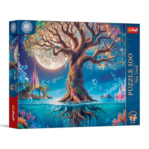 Trefl Premium Plus Quality - Puzzle Tea Time: Magic Tree - 500 pièces, série d'images nostalgiques peintes, pièces Parfaitement ajustées, pour Adultes et Enfants âgés de 10 Ans et Plus
