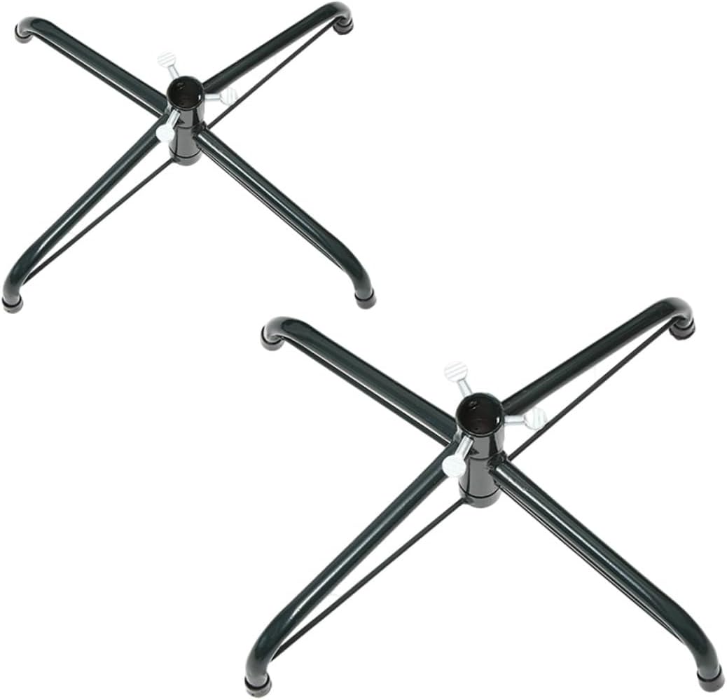 2pcs Metal Christmas Tree Bases Xmas Tree Brackets for Stable Support Home Decor Supplies Easy to Use Wear-Resistant Bracket for Artificial