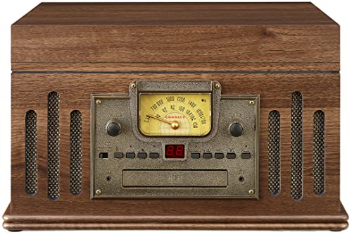 Crosley CR704B-WA Musician 3-Speed Turntable with Radio, CD/Cassette Player, Aux-in and Bluetooth, Walnut - Les Beatles, Paul McCartney, John Lennon, RIngo Starr, George Harrison Crosley CR704B-WA Musician 3-Speed Turntable with Radio, CD/Cassette Player, Aux-in and Bluetooth, Walnut – Image 7