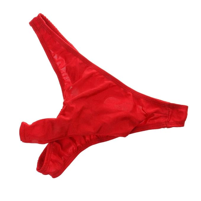 Men's Panties Breathable Underwear Sports Swimming Simple Brief- Red