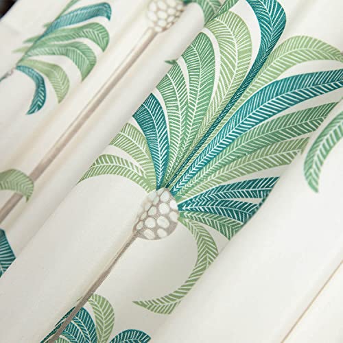 Vogol Front Door Panel Curtains, Tropical Green Leaves Printed Rod Pocket French Door Curtains, 72 Inches Long Patio Door Curtain For Classroom Sliding Glass Door, 1 Piece #TOP6