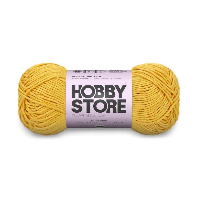 Image of Cotton - Aran Yarn - 100% Mercerised Cotton Aran Yarn for Crochet & Knitting Durable Home Decor (1 ball /100 g) - 446 Sunshine | Magic Needles