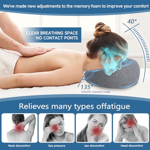 Face Down Pillow – Massage Headrest for Bed, BBL Pillow After Surgery Post Eye Surgery Recovery, Relieves Neck Pain, Comfortable Massage Headrest, Stomach Sleeping Pillow, Donut Pillow - Image 5