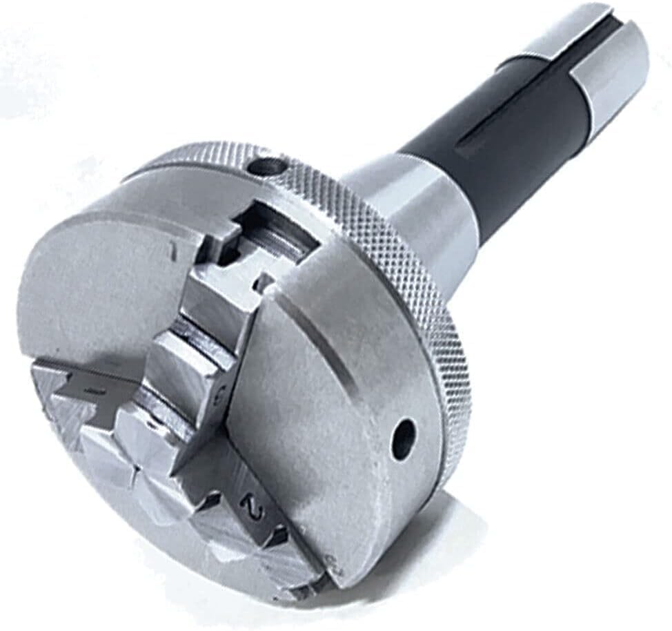 PRESIZE 2-1/2" - 50 MM Lathe Chuck - 3 Jaw Self Centering With R8 Shank Arbor - Made In India