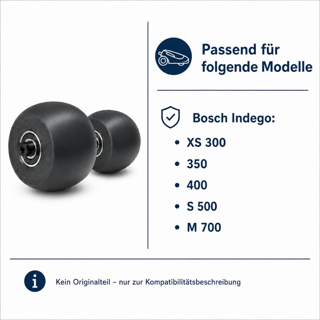 Lot de 2 roues avant pivotantes avec roulement à billes pour Bosch Indego 300 350 400 500 700
