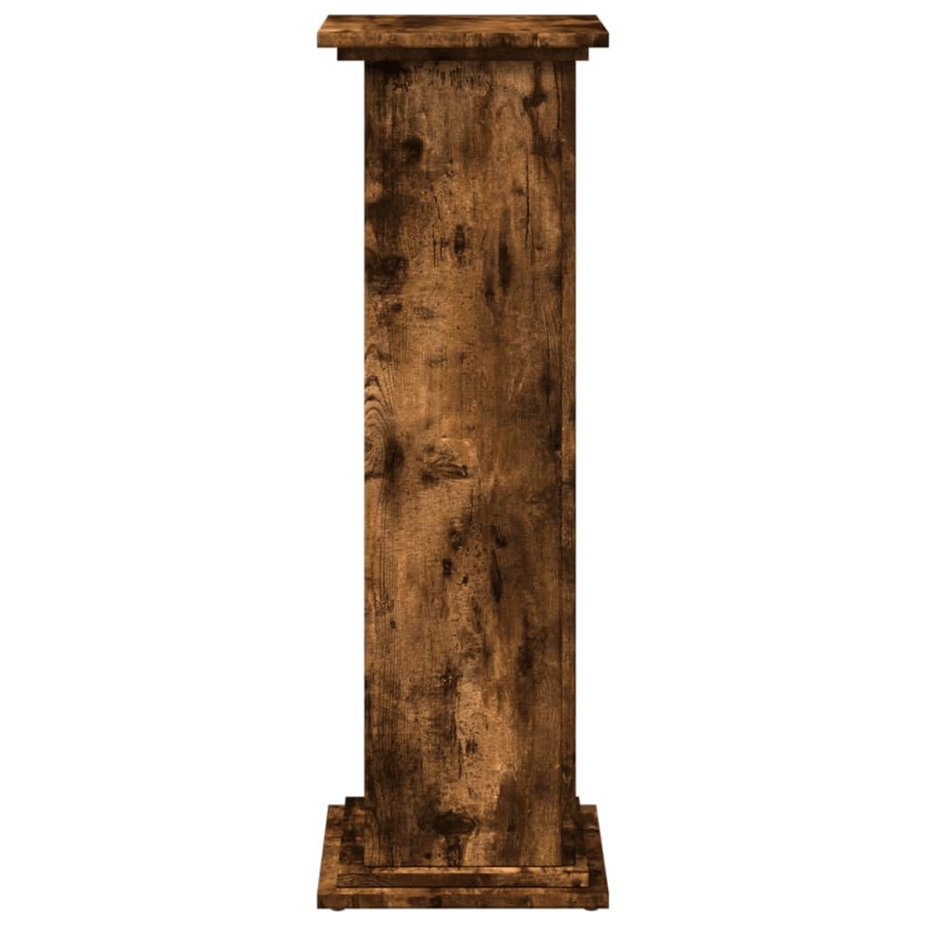 vidaXL Pedestal Expositor con almacenaje Roble Ahumado 31x30x90 cm