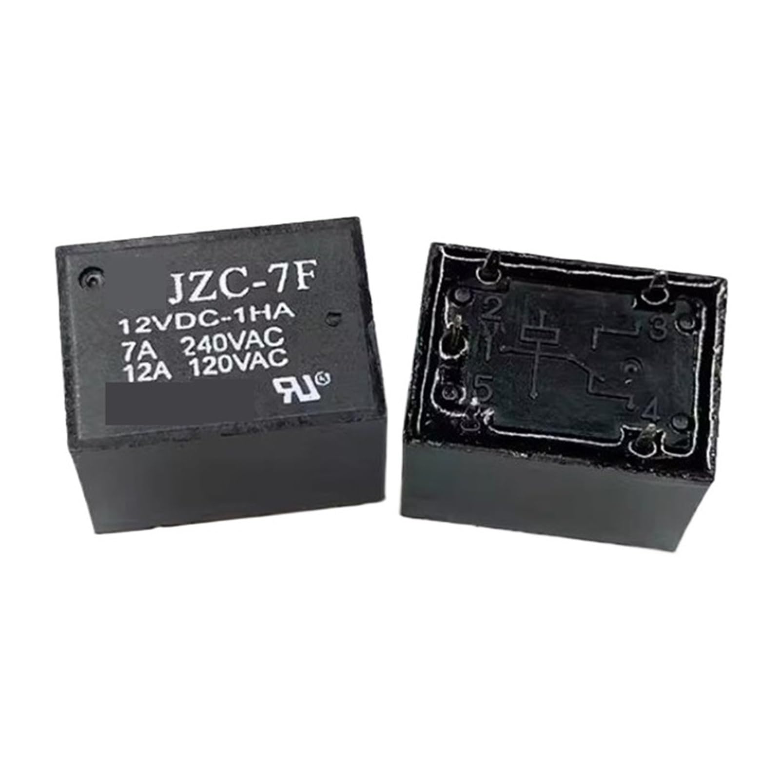 Relais JZC-7F 12VDC-1HA 12V 12A 5 broches pour circuit électronique inverseur - Lot de 10