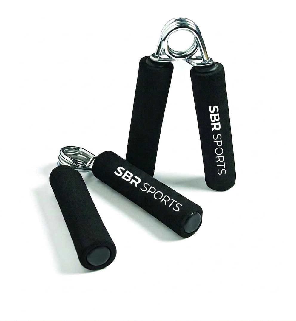 SBR SPORTS~Hand Grip Strengthener with Foam Handle | Hand Gripper/Forearm/Finger Exerciser for Men and Women | 15L x 11W cm | Pack of 2-image-22