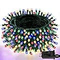 Upgraded 99FT 300 LED Multicolor Christmas String Lights Outdoor & Indoor, Memory Function & Timer & 8 Modes, Twinkle Lights Green Wire Waterproof for Xmas Tree Holiday Party Garden Decor (Multicolor)