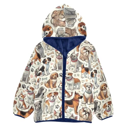 CHIFIGNO Cute Boys Zip up Hoodie Boys Hoodies Printed Fleece Jacket with Pockets for Toddler and Kids