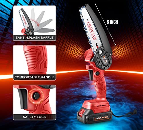 Auxtur Mini Chainsaw,6 Inch Electric Cordless Chainsaw,20V Ego Battery Operated Handheld Chain Saw For Pruning Shears Wood Cutting Tree Trimming,Courtyard,Household And Garden #TOP3