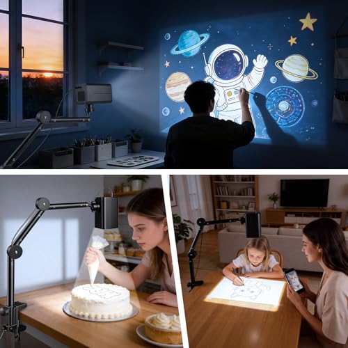 Image of Art Projector for Tracing with Adjustable Stand, Web-Based Control No App Needed, Drawing Projector Works with iOS /Android, Great for Beginners, Craft Lovers or Kids