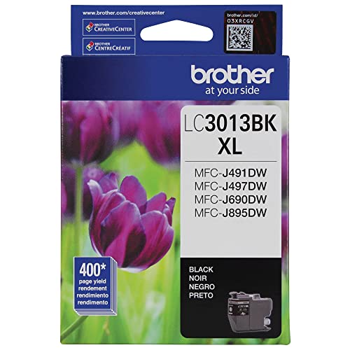 Printer  Single Pack Cartridge Yield Up to 400 Pages LC3013 Ink Black - Brother LC3013BKS