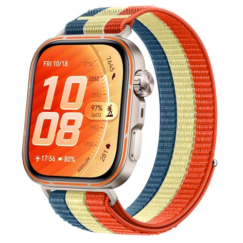 Image of XMUXI Nylon Straps Compatible with Huawei Watch Fit 4 Pro Strap Fabric Compatible with Huawei Fit 3 Fit 5 pro Band with Metal Connector(No Watch)