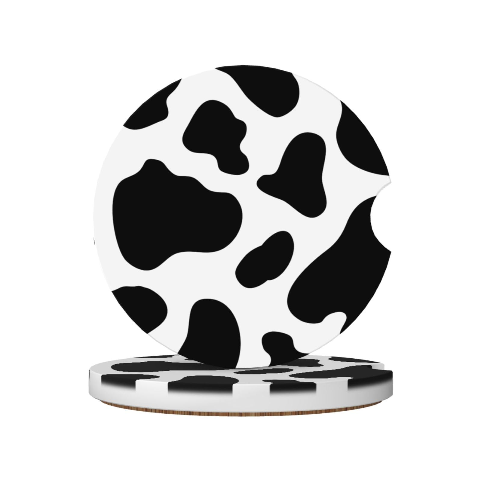 Leopard Print, Car Cup Holder Coasters 2 Pack, Absorbent Ceramic Car Coasters with Non Slip Cork Base