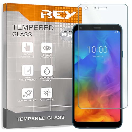 REY Pack 2X Pellicola salvaschermo per LG Q7, LG Q7 Plus, LG Q7α, Vetro temperato, di qualità Premium