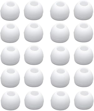 Zotech 10 Pairs Replacement Silicone Earbud Tips, Fit for Samsung Sony Monster Senso Anker Taotonic TOZO T10 Headphone, White Medium